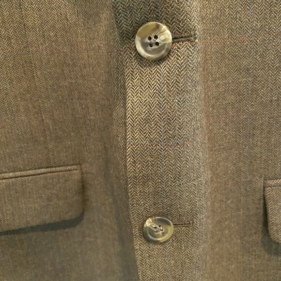 Ralph Lauren LRL Suit Jacket 46S Brown 100% Wool Blazer Sports Coat Herringbone - Picture 7 of 16